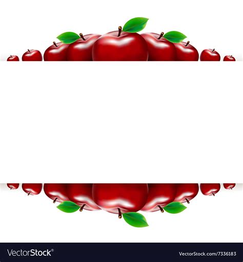 Border Of Red Apples Template For Your Design Vector Image