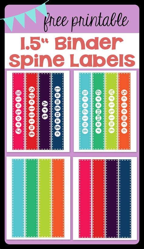 Free Printable Spine Labels For Binders Printable Form Templates And
