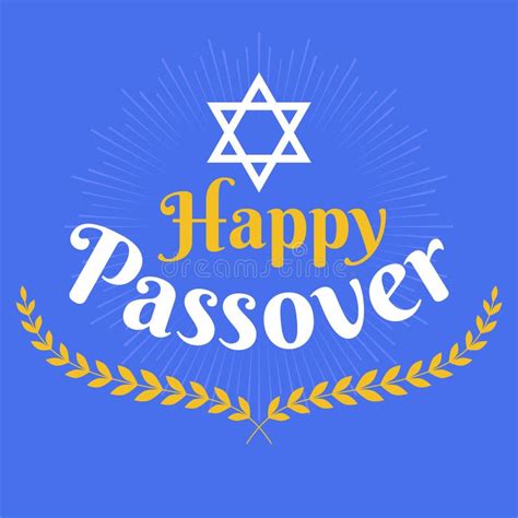 Happy Passover With Star Of David And Wheats Icon Stock Vector