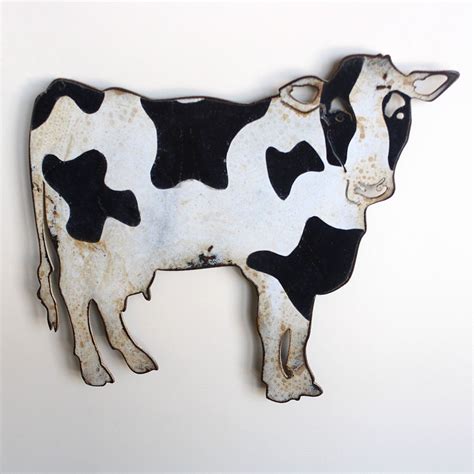 Holstein Cow Metal Wall Art Choose 17 23 30 Or 40 Wide Handmade