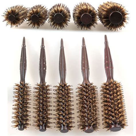 This brush is made of softer boar bristles, which, unlike stiff boar bristles found in regular hairbrushes, glide through your hair, leaving every strand in place and. Pure Natural Boar Bristle Round Hair Brush Wooden Handle ...