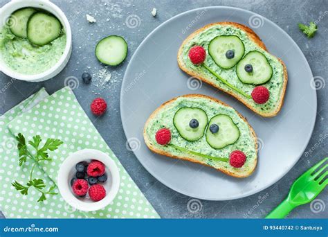 Funny Sandwiches Like A Frog For Kids Stock Photo Image Of Kawaii