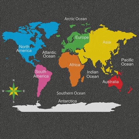 Continents Map Markings By Thermmark In 2020 Continents And Oceans