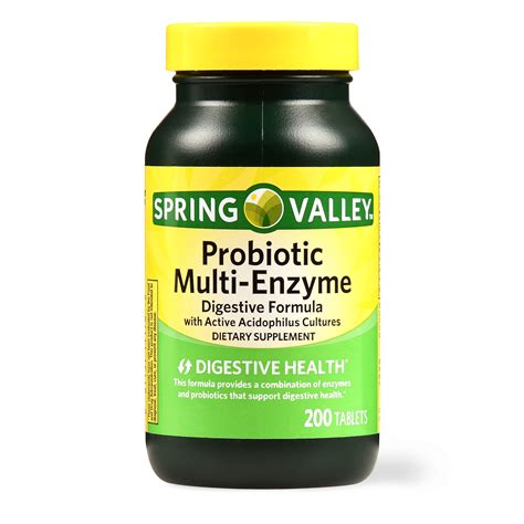Spring Valley Probiotic Multi Enzyme Digestive Formula Tablets 200 Ct