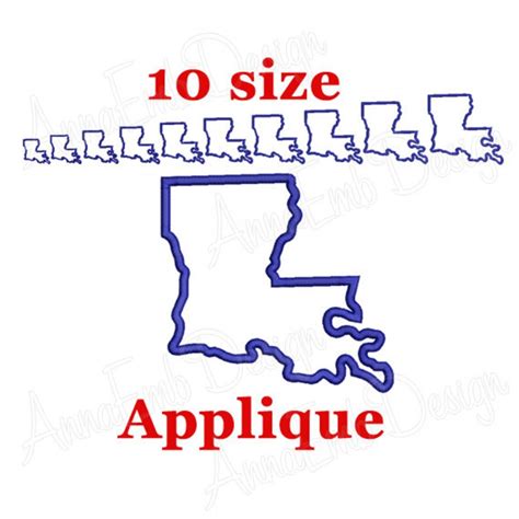 Louisiana State Applique Embroidery Design State Applique Etsy