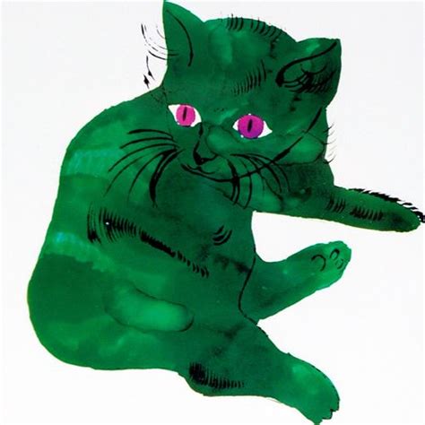 Green Cat By Andy Warhol Cat Art Print Warhol Art Cat Art