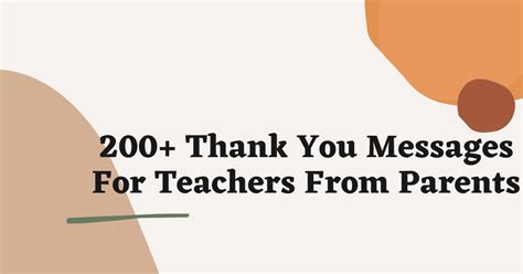 200 Thank You Messages For Teachers From Parents