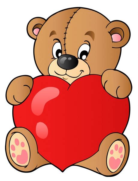 Cute Teddy Bear Holding Heart — Stock Vector © Clairev 4915599
