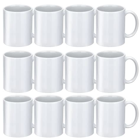 Miucoguier Sublimation Mugs Set Of Oz Sublimation Mugs Blank White Ceramic Sublimation