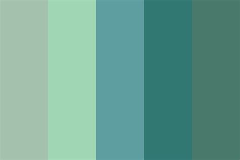 It's a mixture of blue, green, and a small proportion of grey according to color psychology, green color evokes a sense of simplicity and serenity. Seafoam Color Palette