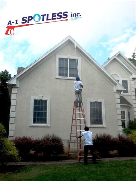 White stucco, red brick and dark shutters (chron.com). Power Wash Brick House Stucco NJ Middlesex Somerset Union ...