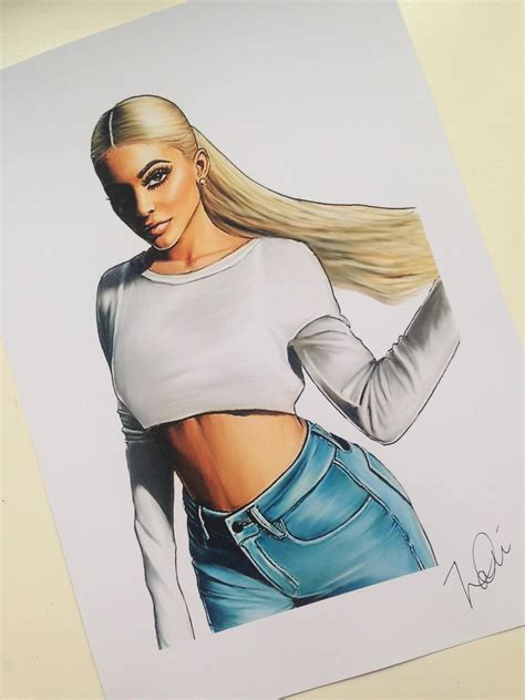 Kylie Jenner Digital Art Drawing Print Illustration Wall Art