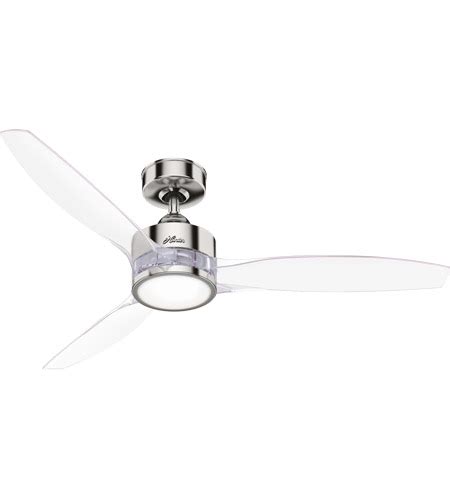 Hunter Fan 50999 Park View 52 Inch Polished Nickel With Clear Blades