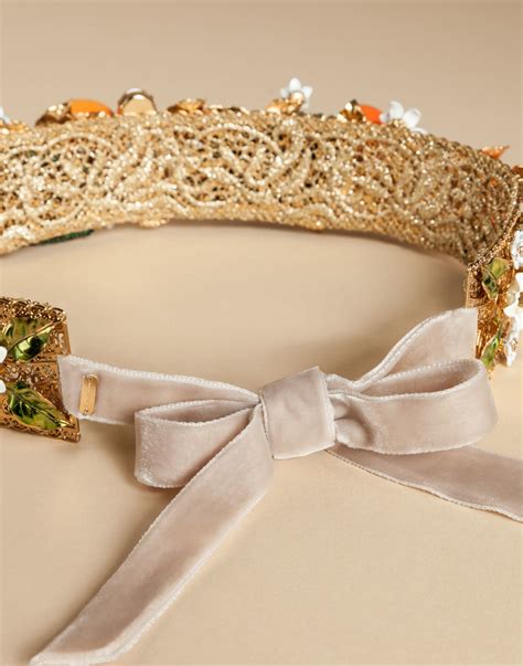 Lyst Dolce And Gabbana Crown With Oranges In Orange