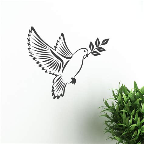 Dove Of Peace With Olive Branch Sticker Vector Image Birds Peace Vinyl
