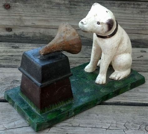 Nipper Rca Victrola Dog Cast Iron Door Stop Bookend Collectible Home