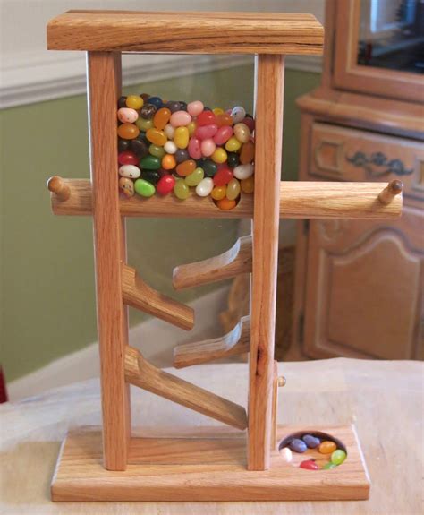 Wooden Candy Dispenser Oak Jelly Beans Mandm Nuts Etsy Candy