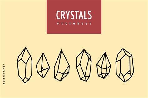 Free Download Crystals Vector Set Lineart Demo Eps Png File