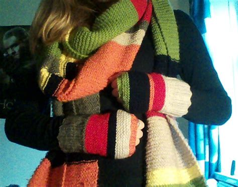 The Knitting Student Doctor Who Scarf Mittens