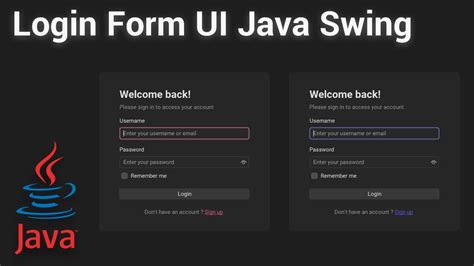 Java Swing Login Form Tutorial With Flatlaf And Miglayout Youtube