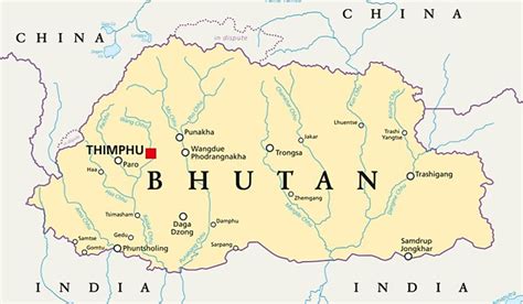 Kingdom of bhutan quick facts. Bhutan Map
