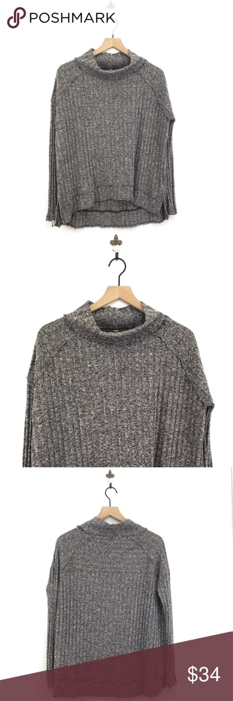 Free People Clarissas Mock Neck Ribbed Sweater Xs Ribbed Sweater Free People Sweater Mock Neck