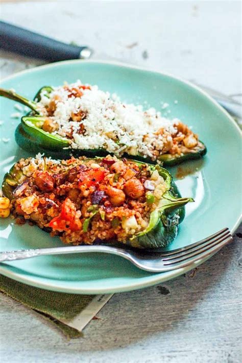 Vegetarian Grilled Stuffed Poblano Pasilla Peppers Foodal Recipe