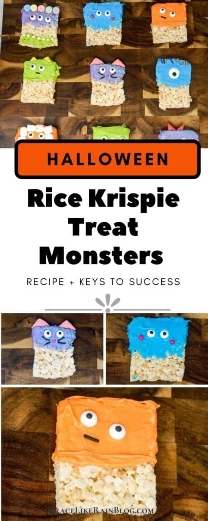 Halloween Rice Krispie Treat Monsters Grace Like Rain Blog