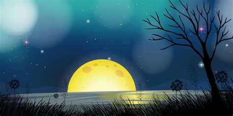 Night Scene With Moon And Lake 420023 Download Free