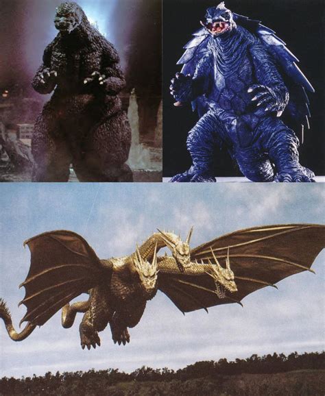 Godzilla And Gamera Vs King Ghidorah By Dramakko Mon108 On Deviantart