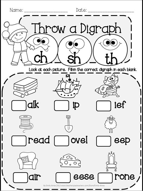 Word Digraphs Worksheet Kindergarten
