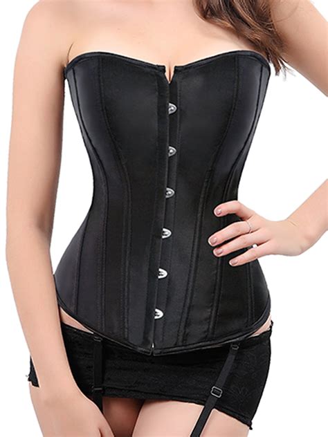 dodoing women s lace up boned plus size overbust corset bustier bodyshaper top training belt