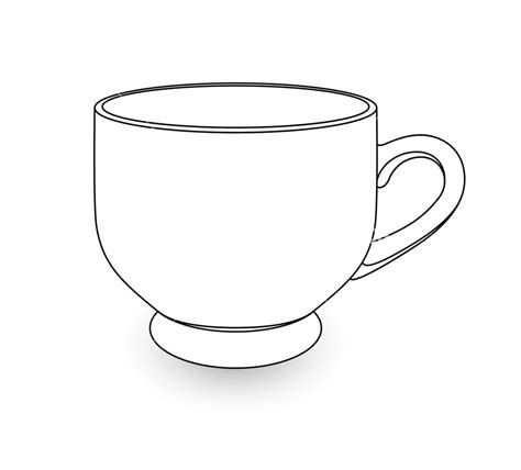 Tea Cup Drawing Royalty-Free Stock Image - Storyblocks