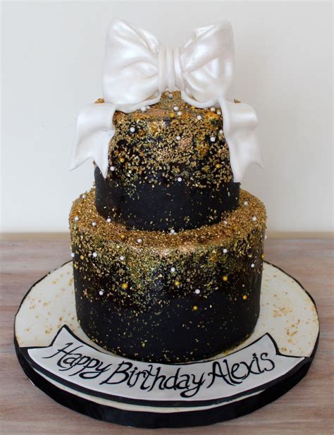 Gold Birthday Cake White Black Gold Birthday Cake Classe Elegant With