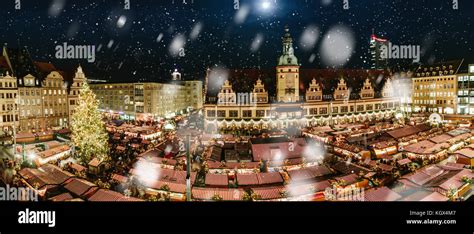 Christmas Market In Leipzig Germany Stock Photo Alamy