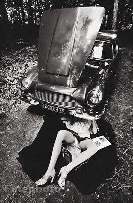 Vintage Aston Martin Semi Nude Female Car Mechanic Jeanloup Sieff