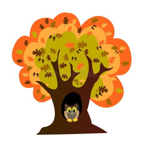 Autumn Oak Tree Stock Vector Illustration Of Drawing 34452936