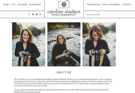 11 Tips To Create A Photographer About Me Page With Examples