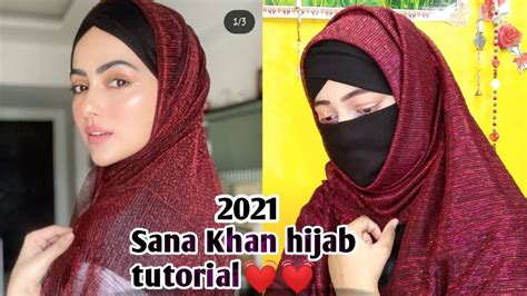 Sana Khan Hijab Tutorials 2021😋 Very Easy Way And Simple 😘 Youtube