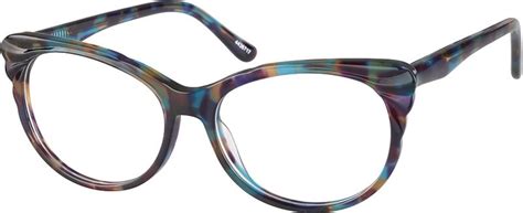 Zenni Womens Oval Prescription Eyeglasses Pattern Tortoiseshell Plastic Eyeglasses Glasses