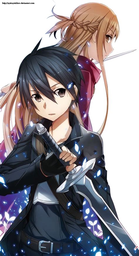 Sword Art Online Pogresivekirito And Asuna Render By Ayakayukihiro On