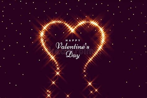 Sparkle Heart Happy Valentines Day Background Design Stock Vector