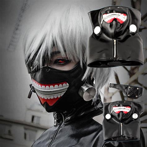 Adjustable Tokyo Ghoul Kaneki Ken Zipper Cosplay Masks Pu Leather Mask Walmart Com Walmart Com