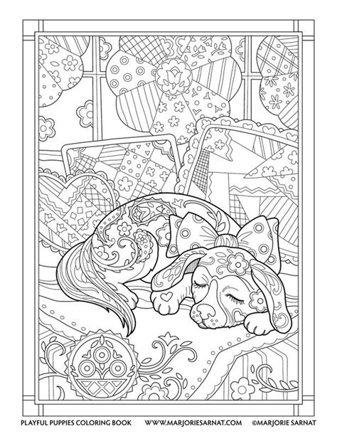 Quilt Snooze Playful Puppies Coloring Book By Marjorie Sarnat