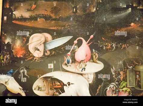 Garden Of Earthly Delights Painting By Hieronymus Bosch Stock Photo