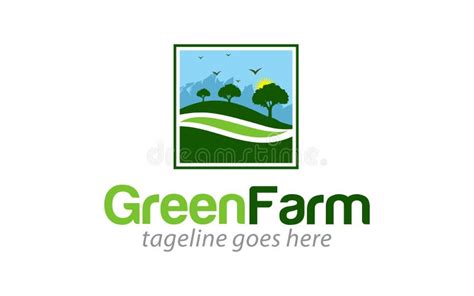 Green Farming Nature Environment Logo Design Template 17 Stock Vector