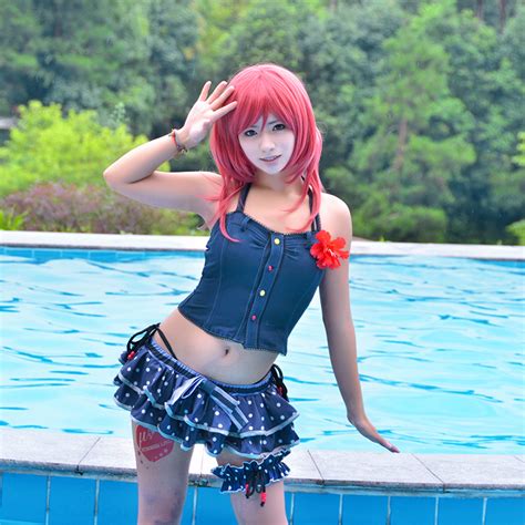 Lovelive Love Live Cosplay Maki Nishikino Swimsuit Hot Summer Swimming Costume Kawaii Japanese