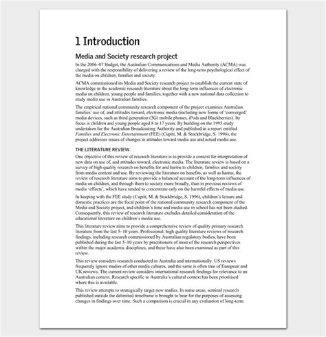 Literature Review Outline Template 20 Formats Examples And Samples