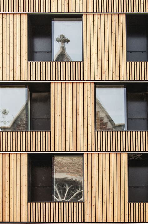 A229 · U Mons Student Dwellings Facade Design Wooden Facade Wood Facade