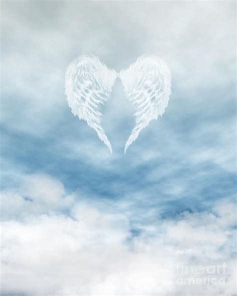Angel Wings In Cloudy Blue Sky Digital Art By Fairy Fantasies Pixels